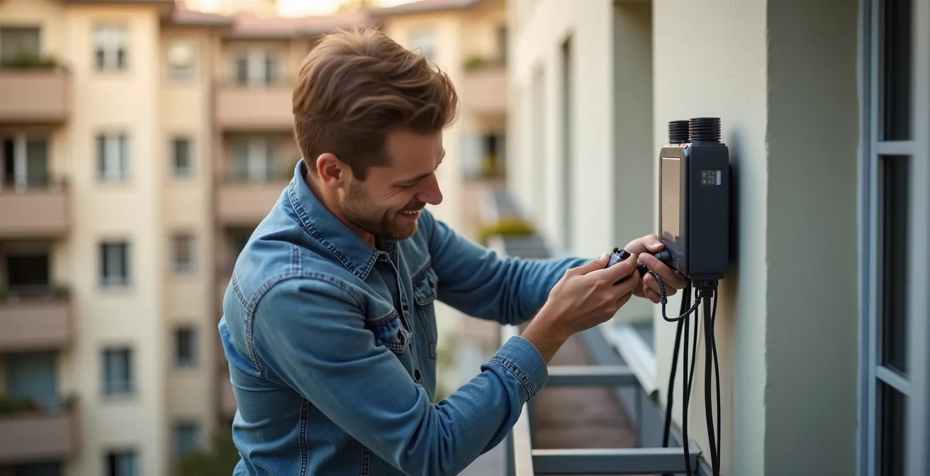 Balkonkraftwerk an deutscher Wohnung mit vereinfachter Netzeinspeisung