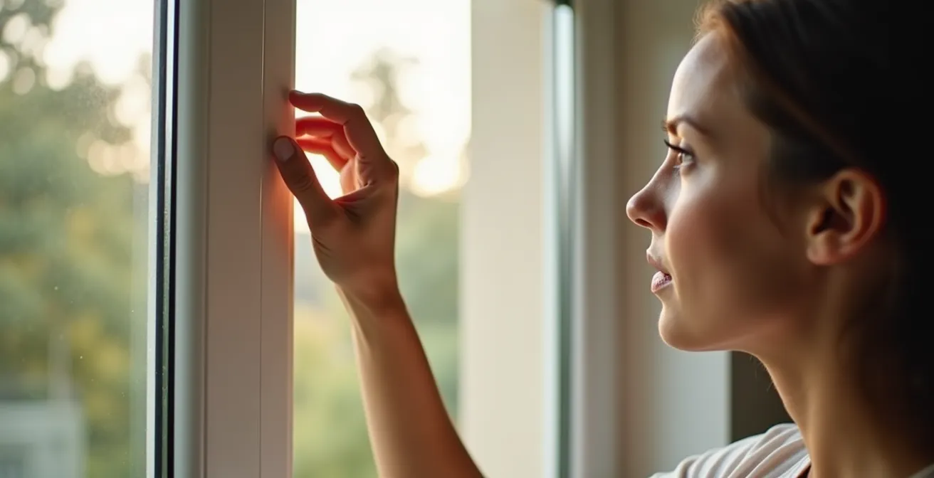 Bauherr prüft verschiedene Abdichtungsstellen im Haus vor dem Blower-Door-Test