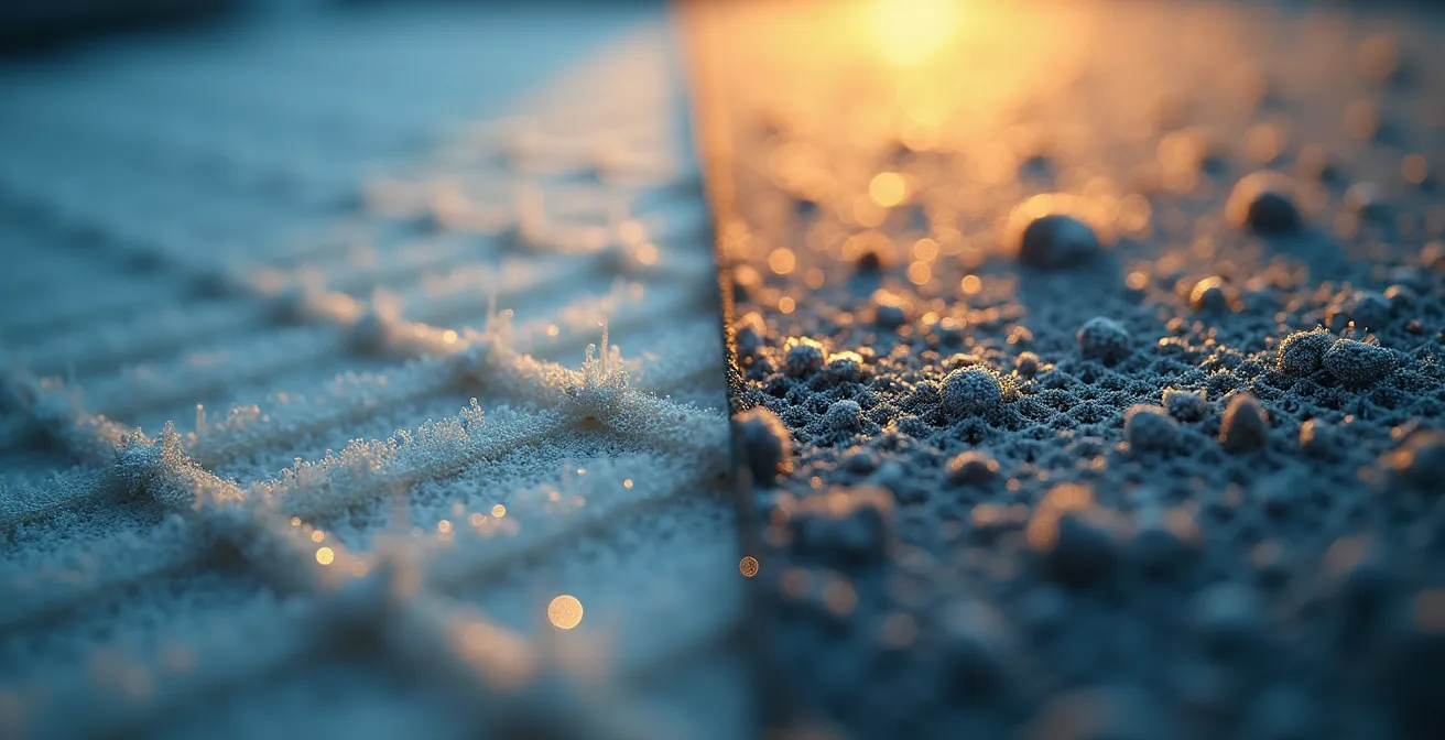 Detailaufnahme verschiedener Luftfilter-Strukturen, die den Unterschied zwischen G4 und F7 zeigen