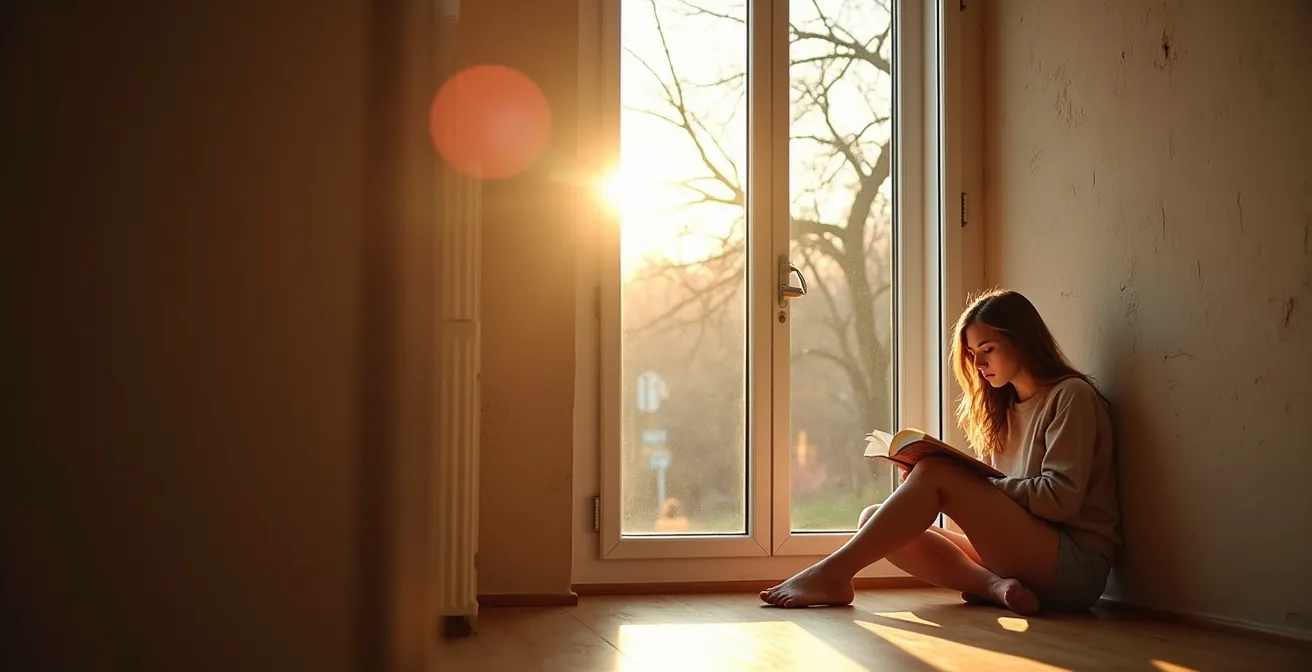 Schmale Aluminiumfenster in saniertem Altbau mit maximaler Glasfläche